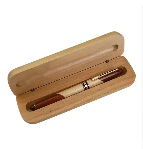 Custom Bamboo Ballpoint Pen with Stylus Tip
