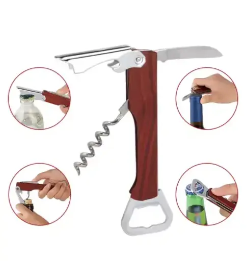 Wooden Bottle Opener with Catcher ( 4 Pack)